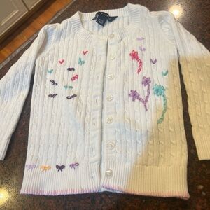 Tommy Hilfiger White Cardigan with Colorful Embroidery